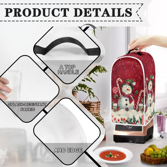 Biyejit Candy Snowman Blender Dust Cover, Stand Mixer or Coffee Maker Appliance Cover, Anti Fingerprint Polyester Dust Proof Stain Resistant Blender Cover for Home Kitchen Christmas Decor - Grill Parts America