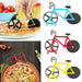 UpTuoLi Bicycle Pizza Cutter Wheel Non-Stick Dual Stainless Steel Cutting Wheels with Display Stand for Housewarming Kitchen Gadget - Grill Parts America