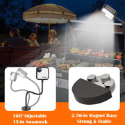 Grill Lights for Outdoor Grill, Magnetic BBQ Grill Light, Rechargeable LED BBQ Light for Grill, Solar Grill Accessories Light with Magnet Base-Flexible Gooseneck BBQ Light, Grilling Gifts for Men - Grill Parts America