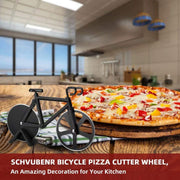 SCHVUBENR Bicycle Pizza Cutter Wheel - Gifts for Cyclists Men - Housewarming Christmas Gift - Bike Pizza Cutter - Funny Kitchen Gadget - Cool Men’s Gift - Stainless Steel Pizza Slicer(Black) - Grill Parts America