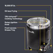 Charbroil® The Big Easy® TRU-Infrared™ Cooking Technology Propane Gas Stainless Steel Oil-Less Turkey Fryer, Black - 17102065 - Grill Parts America