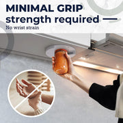 EZ Off Jar Opener for Seniors - Under Cabinet Jar Openers for Weak Hands, Easy Grip, Arthritis jar opener, One Handed Gadgets & Bottle Opener - Essential Kitchen Gadgets for Home Assistance - White - Grill Parts America