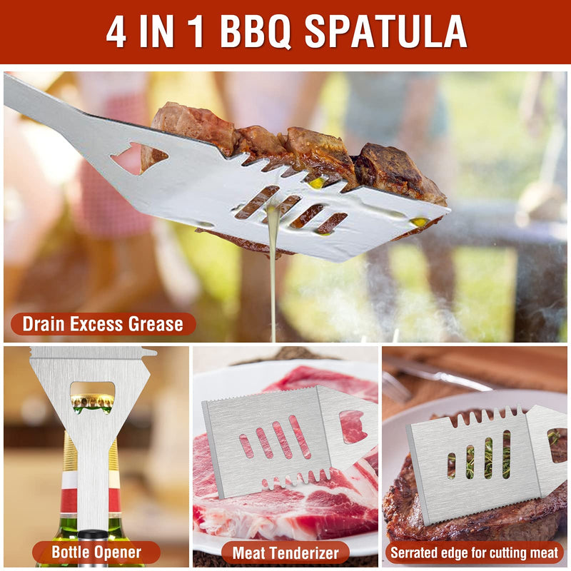 Grill Tools, BBQ Accessories, Grill Accessories, Grill Set for Outdoor Grill, Grill Utensils Stainless Steel Grilling Tools Grill Kit, 122PCS Grilling Gifts for Men Women Christmas - Grill Parts America