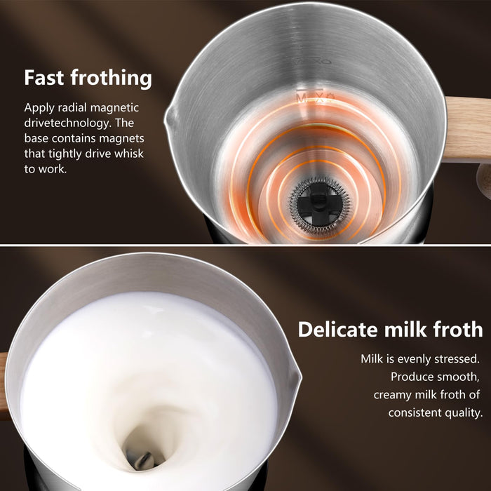 AMZCHEF 8-IN-1 Milk Frother and Steamer 550 Watts, 21 oz Split Stainless Steel Automatic Milk Steamer for Latte, Hot and Cold Milk Froth, Hot Milk, Chocolate Milk, Baby Food - Grill Parts America