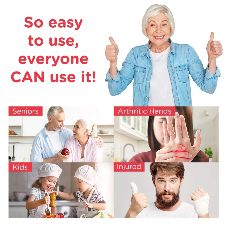 Kitchen Mama Auto Electric Can Opener Open Your Cans with A Simple Press of Button - Automatic, Hands Free, Smooth Edge, Food-Safe, Battery Operated, YES YOU CAN (White) - Grill Parts America