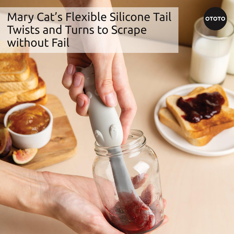 OTOTO Jar Scraper Spatula - Silicone Scraper, Cute Kitchen Accessories, Unique Fun Cooking Kitchen Gadgets for Foodies - BPA-free & 100% Food Safe (Mary Cat) - Grill Parts America