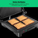 Chefman Panini Press Grill and Gourmet Sandwich Maker Non-Stick Coated Plates, Opens 180 Degrees to Fit Any Type or Size of Food, Stainless Steel Surface and Removable Drip Tray, 4 Slice, Black - Grill Parts America