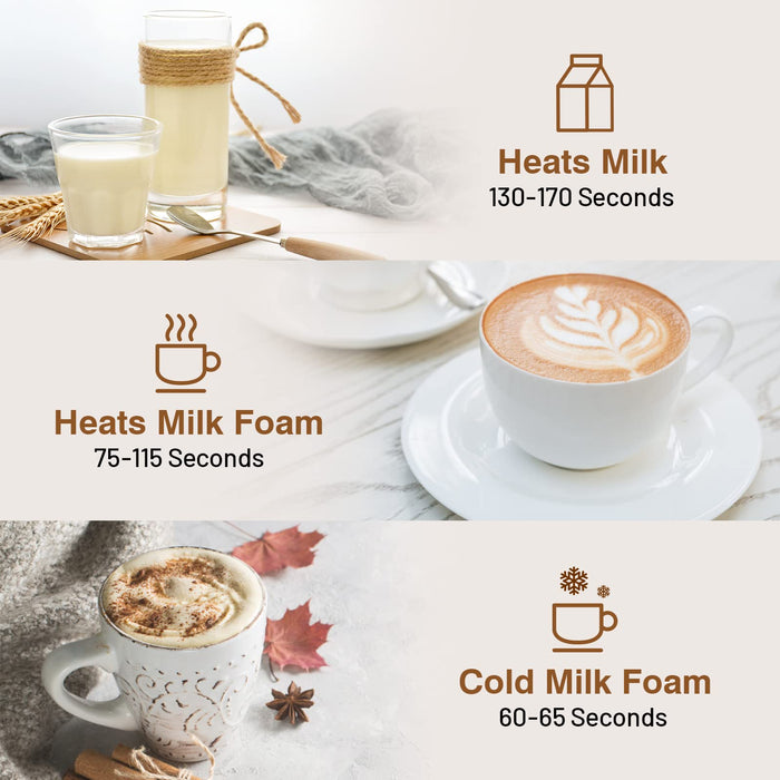 Secura Milk Frother, Electric Milk Steamer Stainless Steel, 8.4oz/250ml Automatic Hot and Cold Foam Maker and Milk Warmer for Latte, Cappuccinos, Macchiato, 120V - Grill Parts America