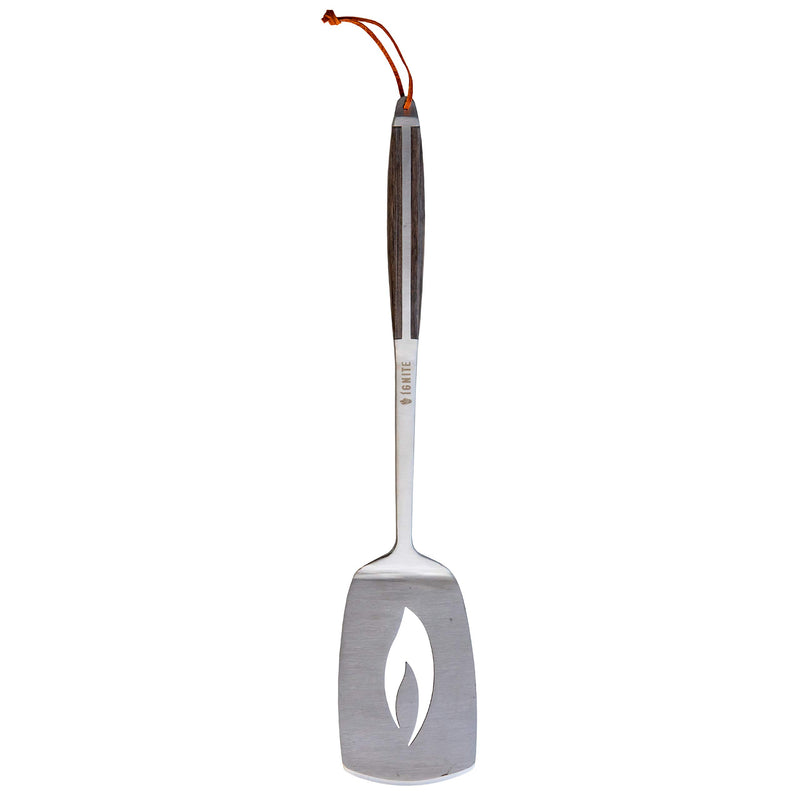 Ignite Grilling 2pc BBQ Grill Tool Set with Pakka Handles - Forged Stainless Steel Spatula, Locking Tongs & Silicone Trivet - - Grill Parts America