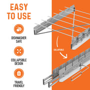 Yukon Glory BBQ Kabob Grill Rack | Rotating Kebab Skewers | Metal Skewers For Grilling | Collapsible Stainless Steel Kabob Skewers Holder | Grilling Accessories | Six Kebab Skewers - Grill Parts America