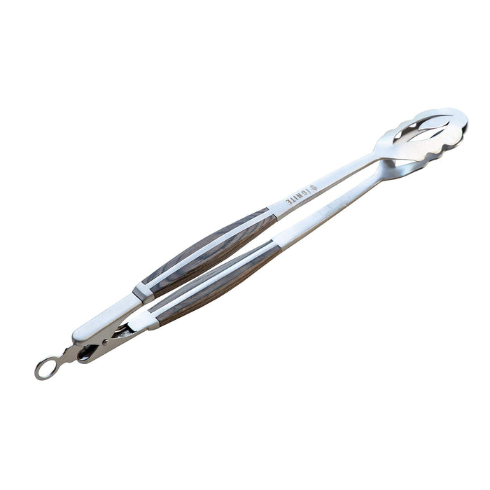 Ignite Grilling 2pc BBQ Grill Tool Set with Pakka Handles - Forged Stainless Steel Spatula, Locking Tongs & Silicone Trivet - - Grill Parts America