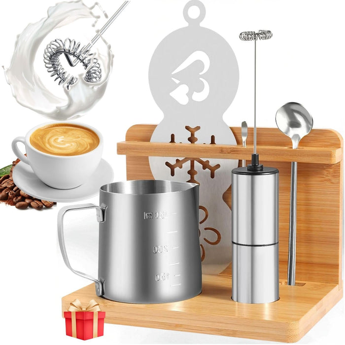Electric Milk Frother Handheld - Compact Foam Maker with Stand & Accessories, Perfect for Coffee, Cappuccinos, Lattes, & More - Grill Parts America