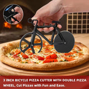 SCHVUBENR Bicycle Pizza Cutter Wheel - Gifts for Cyclists Men - Housewarming Christmas Gift - Bike Pizza Cutter - Funny Kitchen Gadget - Cool Men’s Gift - Stainless Steel Pizza Slicer(Black) - Grill Parts America