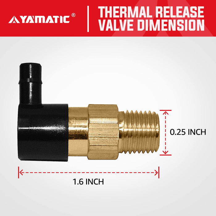 YAMATIC Heavy Duty Thermal Release Valve for Pressure Washer Pumps Replacement Fit All Axial Cam Pumps, 1/4 Inch NPT, Solid Brass, 2-Pack - Grill Parts America