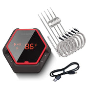 Inkbird Grill Bluetooth BBQ Thermometer Wireless IBT-6XS, 6 Probes Digital Smoker Grill Thermometer for Cooking,150ft Bluetooth Meat Thermometer, Magnet, Timer, Alarm for Kitchen, Food (Red) - Grill Parts America