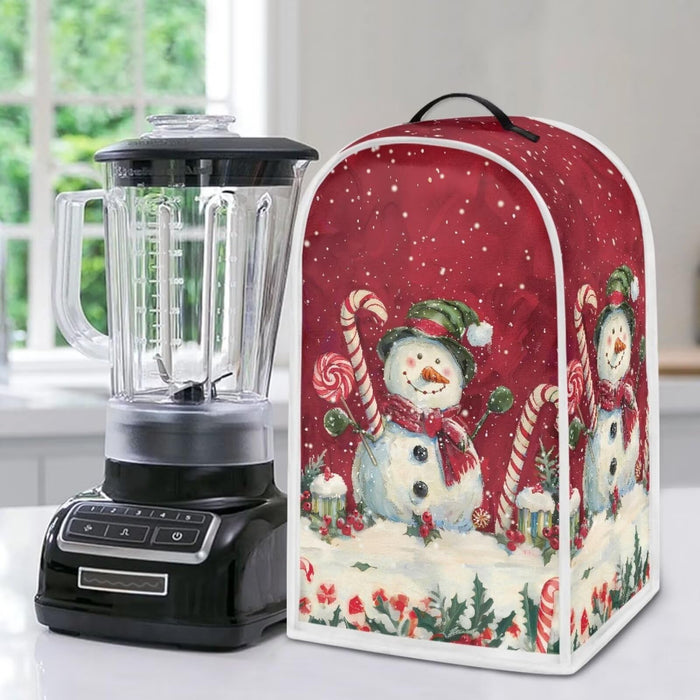 Biyejit Candy Snowman Blender Dust Cover, Stand Mixer or Coffee Maker Appliance Cover, Anti Fingerprint Polyester Dust Proof Stain Resistant Blender Cover for Home Kitchen Christmas Decor - Grill Parts America
