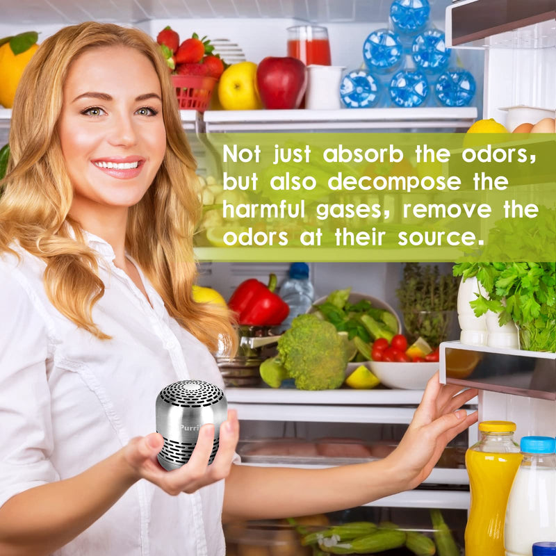Refrigerator Deodorizer,Lasts for 10 Years,Refrigerator Odor Eliminator,Fridge Deodorizer,More Effective Than Baking Soda Bamboo Air Purifying Bags - Grill Parts America
