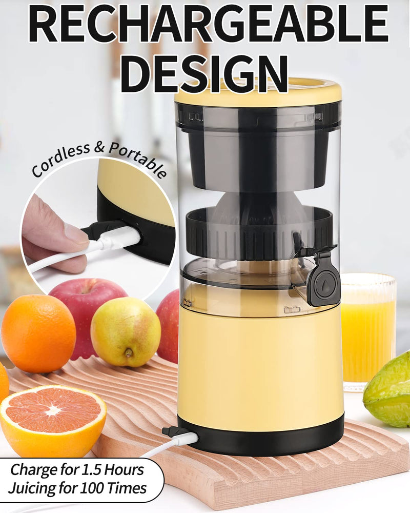 Electric Juicer Rechargeable - Citrus Juicer Machines with USB and Cleaning Brush Portable Juicer for Orange, Lemon, Grapefruit - Grill Parts America