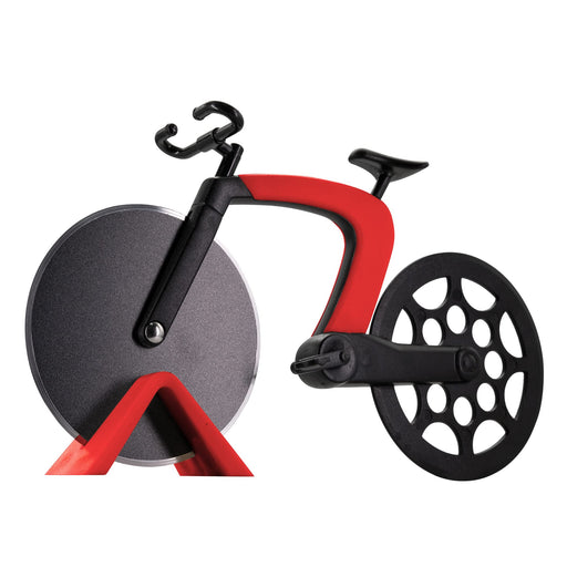 Aijohnny Bicycle Pizza Cutter Wheel with Holder, Robust Bicycle Shape 2.4” Stainless Steel Pizza Knife, Frosted Surface Non-Stick & Sharp Blades, Pizza Slicer Funny Kitchen Gadget (Red) - Grill Parts America