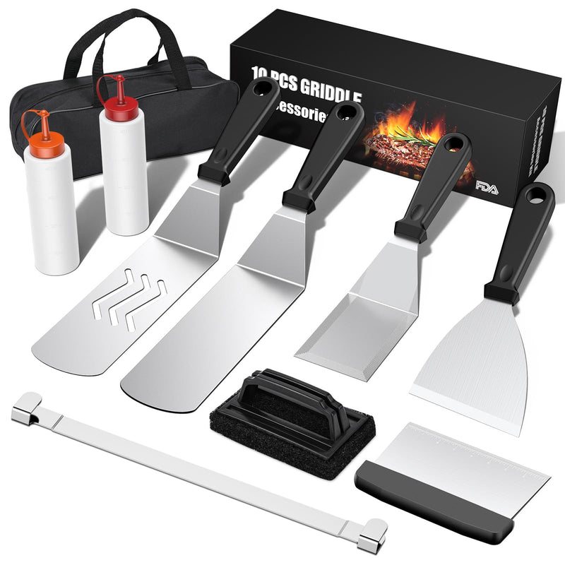 Blackstone Griddle Accessories Kit,10PCS Flat Top Grill Accessories Set for Blackstone and Camp Chef,Stainless Steel Griddle Grill Tools for Outdoor BBQ Teppanyaki Camping - Grill Parts America