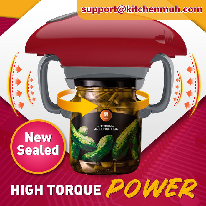 Higher Torque Electric Jar Opener for Seniors with Arthritis Fit Almost Jars Size, Strong Tough Automatic Jar Opener for Weak Hands, Hands Free Battery Operated Bottle Opener for Arthritic Hands, Red - Grill Parts America