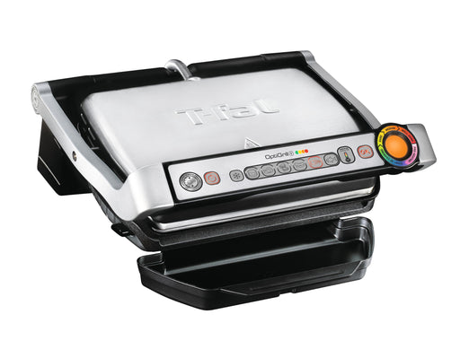 T-fal OptiGrill Stainless Steel Electric Grill Indoor 4 Servings 6 Automatic Cooking Modes, Intelligent grilling rare to well-done, Nonstick Removable Plates, Dishwasher Safe, Panini Press, Silver - Grill Parts America