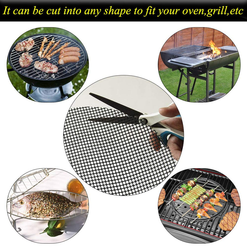LOOCH BBQ Mesh Grill Mat Set of 5 - Heavy Duty Nonstick Mesh Grilling Mats & Barbecue Accessories - Reusable and Easy to Clean - Works on Gas, Charcoal, Electric Grill and More - 15.75 x 13 Inch - Grill Parts America