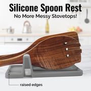 Zulay Kitchen Silicone Utensil Rest - BPA-Free, Durable Spoon Rest with Drip Pad - Heat-Resistant Spoon Rest for Stove Top - Spoon Rest for Kitchen Counter - Kitchen Gadgets & Kitchen Utensils Holder - Grill Parts America