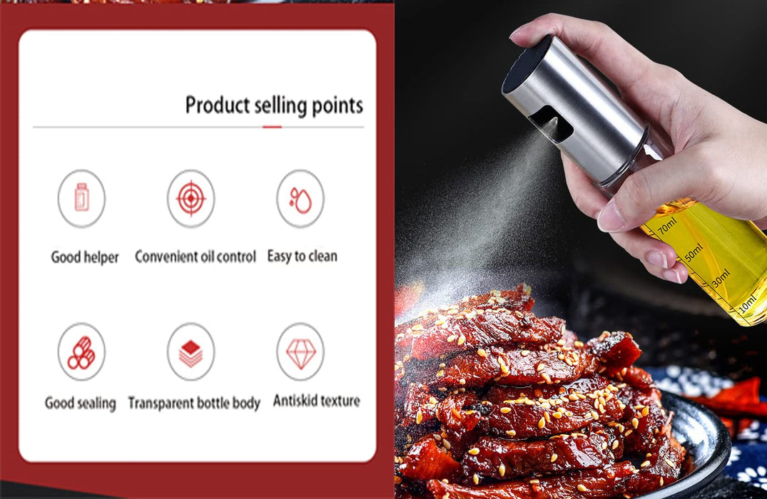 NIKKIER Oil Sprayer for Cooking,100ml Olive Oil Spritzer,Oil Sprayer for Air Fryer, Salad,BBQ,Roasting - Grill Parts America