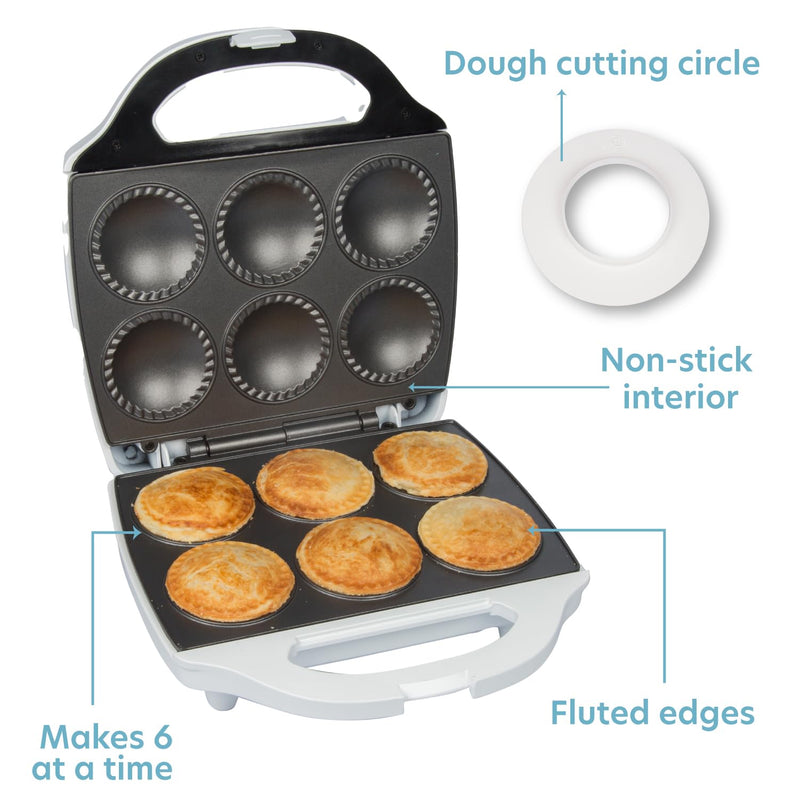 Mini Pie & Quiche Maker- Nonstick Baker Cooks 6 Small Quiches or Pies in Minutes - Grill Parts America