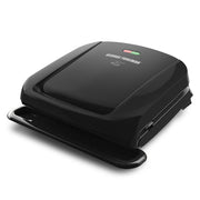 George Foreman 4-Serving Removable Plate Electric Grill and Panini Press, George Tough Non-Stick Coating, Drip Tray Catches Grease, Black - Grill Parts America