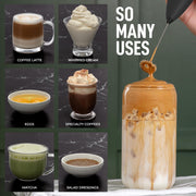 Zulay Kitchen Executive Series Milk Frother Wand - Upgraded & Improved Stand - Ideal Coffee Gift - Coffee Frother Handheld Foam Maker For Lattes - Electric Milk Frother Handheld For Cappuccino - Grill Parts America