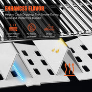 QuliMetal 24.5" Flavorizer Bars & SUS304 34 1/4" Grill Burners for Weber Genesis 300 Series - Fits Genesis E310 E320 S310 S320 Grill Parts with Side Control, Replaces for Weber 7540, 67722, 67820 - Grill Parts America