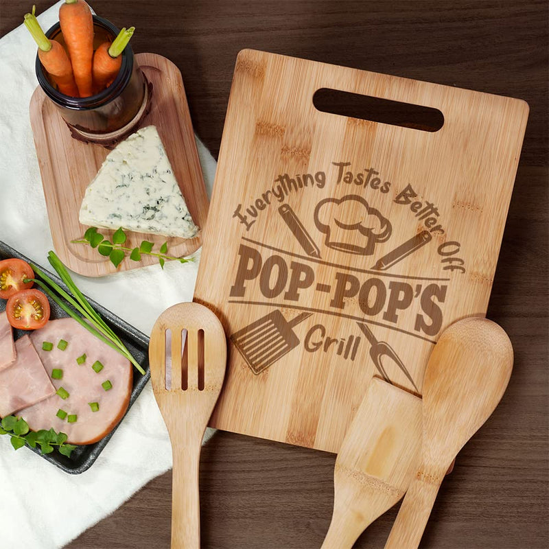 KITCHENVOY Grandpa Cutting Board - Gifts for Grandpa on Fathers Day - Pop Gifts for Grandpa from Grandkids - Grandpa Kitchen Gift for Christmas, Anniversary - Grill Parts America