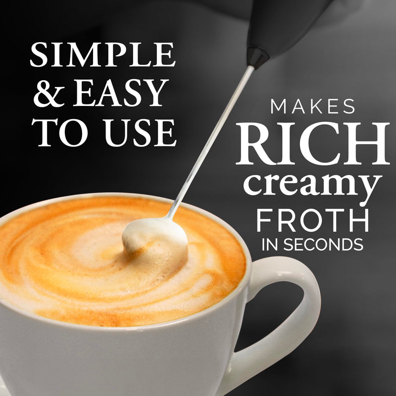 Zulay Kitchen Executive Series Milk Frother Wand - Upgraded & Improved Stand - Ideal Coffee Gift - Coffee Frother Handheld Foam Maker For Lattes - Electric Milk Frother Handheld For Cappuccino - Grill Parts America