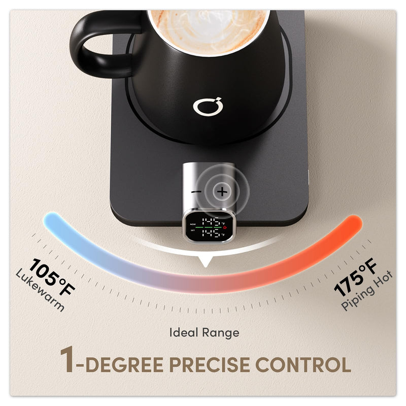 ikago Smart Heated Coffee Mug Warmer & Mug Set - Heated Mug Warmer with Auto Shut Off, 1°F Precise Temperature Control Mug Warmer, Electric Coffee Mug Warmer for Desk, Birthday Gifts for Women and Men - Grill Parts America