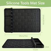 Pet Baby 2PCS Silicone Griddle Tools Mat, Large Spatula Mat with Drip Pad Griddle Silicone Mat Side Shelf Mat for Grill BBQ Griddle Accessories(Black15.35"*10.63") - Grill Parts America