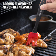 Small Cast Iron Basting Pot with Silicone BBQ Brush – Cast Iron Saucepan for Grilling, Smoking, and BBQ Accessories, 15 Oz - Grill Parts America