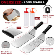Beichen Griddle Accessories Kit, 14 Pcs Stainless Steel Griddle Grill Tools Set Blackstone and Camp Chef, Professional Grill Spatula Set for Men Women Outdoor BBQ and Camping - Grill Parts America