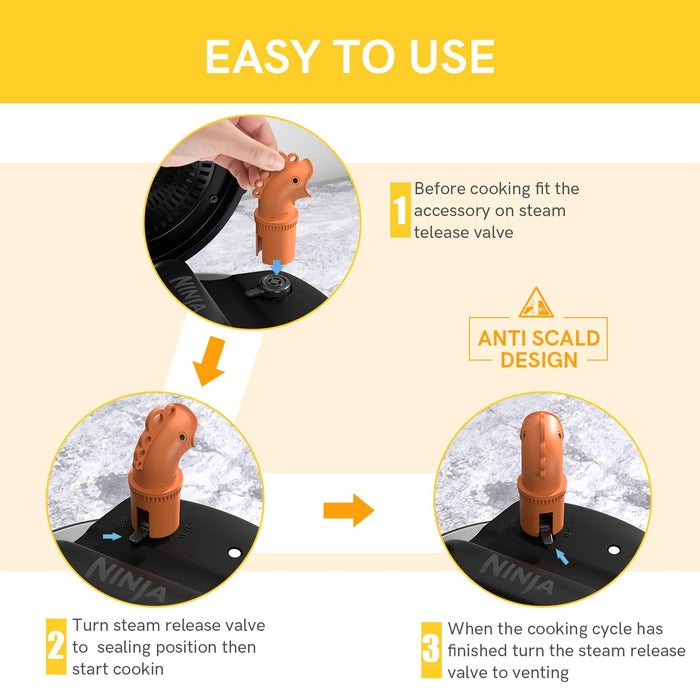 OTOmitra Steam Release Diverter Accessory, Instant Pot Steam Diverter, Pressure Cooker Accessories For Instant Pot Compatible With Ninja Foodi/Instant Pot Duo 3qt/6qt/8qt/Duo Max - Grill Parts America