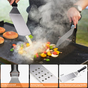 Griddle Accessories, 15 Pcs Flat Top Grill Accessories for Blackstone BBQ Accessories for Outdoor Hibachi Grilling Barbecue Utensil Valentine's Day Gifts for Men with Spatula Set and Burger Press - Grill Parts America