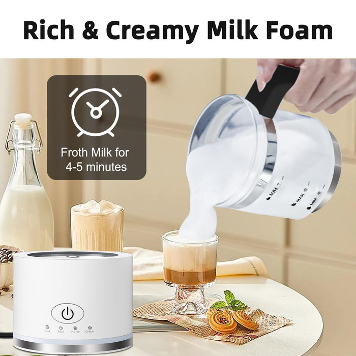 Electric Milk Frother, 4 in 1 Milk Frother and Steamer, Milk Steamer,16.9OZ/500ml Automatic Warm and Cold Foam Maker for Coffee,Latte, Cappuccino, Macchiato, Hot Chocolate, Dishwasher Safe (White) - Grill Parts America