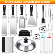 Blackstone Griddle Accessories Kit,14pcs Flat Top Grill Accessories Set for Blackstone and Camp Chef, Enlarged Spatulas, Basting Cover, Scraper, Tongs, Grill Spatula Kit for Outdoor BBQ - Grill Parts America