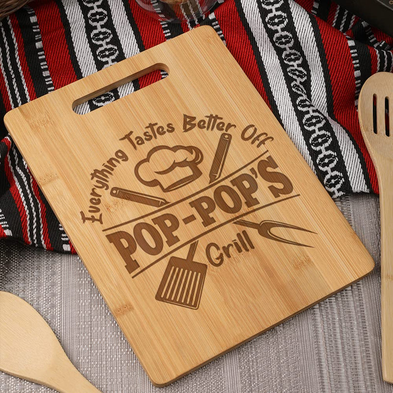 KITCHENVOY Grandpa Cutting Board - Gifts for Grandpa on Fathers Day - Pop Gifts for Grandpa from Grandkids - Grandpa Kitchen Gift for Christmas, Anniversary - Grill Parts America