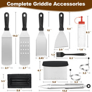 14PCS Griddle Accessories Kit, Flat Top Grill Accessories Set for Blackstone and Camp Chef, Grill Spatula Set with Enlarged Spatulas, Scraper for Outdoor Barbecue - Grill Parts America