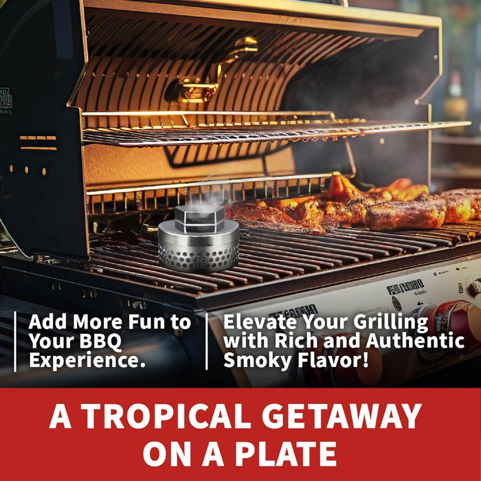 QUBE BBQ Smoker Box (Experience Kit with Pellets Included) - Barbecue Grilling Accessories, Add Smokey BBQ Flavor on Gas Grill or Charcoal Grills with This Stainless Steel Smoker Box - Grill Parts America