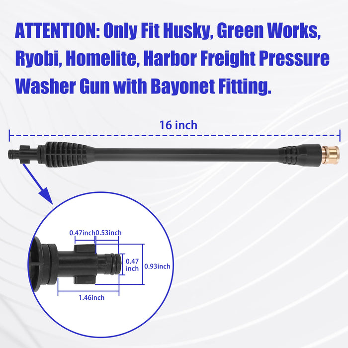FIXFANS Pressure Washer Wand Replacement with 5 Spray Nozzles and 1 Tips Holder, Compatible with Some Ryobi, Portland, Husky Electric Pressure Washers - Grill Parts America