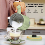 Starument Electric Milk Steamer & Frother - Automatic Foamer & Heater for Coffee Drinks - 4 Settings for Cold, Airy, Dense Foam & Warm Milk - Grill Parts America
