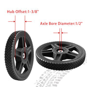 Parts Camp push mower wheel kit with 12-inch lawn mower wheels for patio equipment