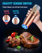 Gravity Electric Pepper and Salt Grinder Set, Adjustable Coarseness, Battery Powered with LED Light, One Hand Automatic Operation, Stainless Steel Copper, 2 Pack - Grill Parts America